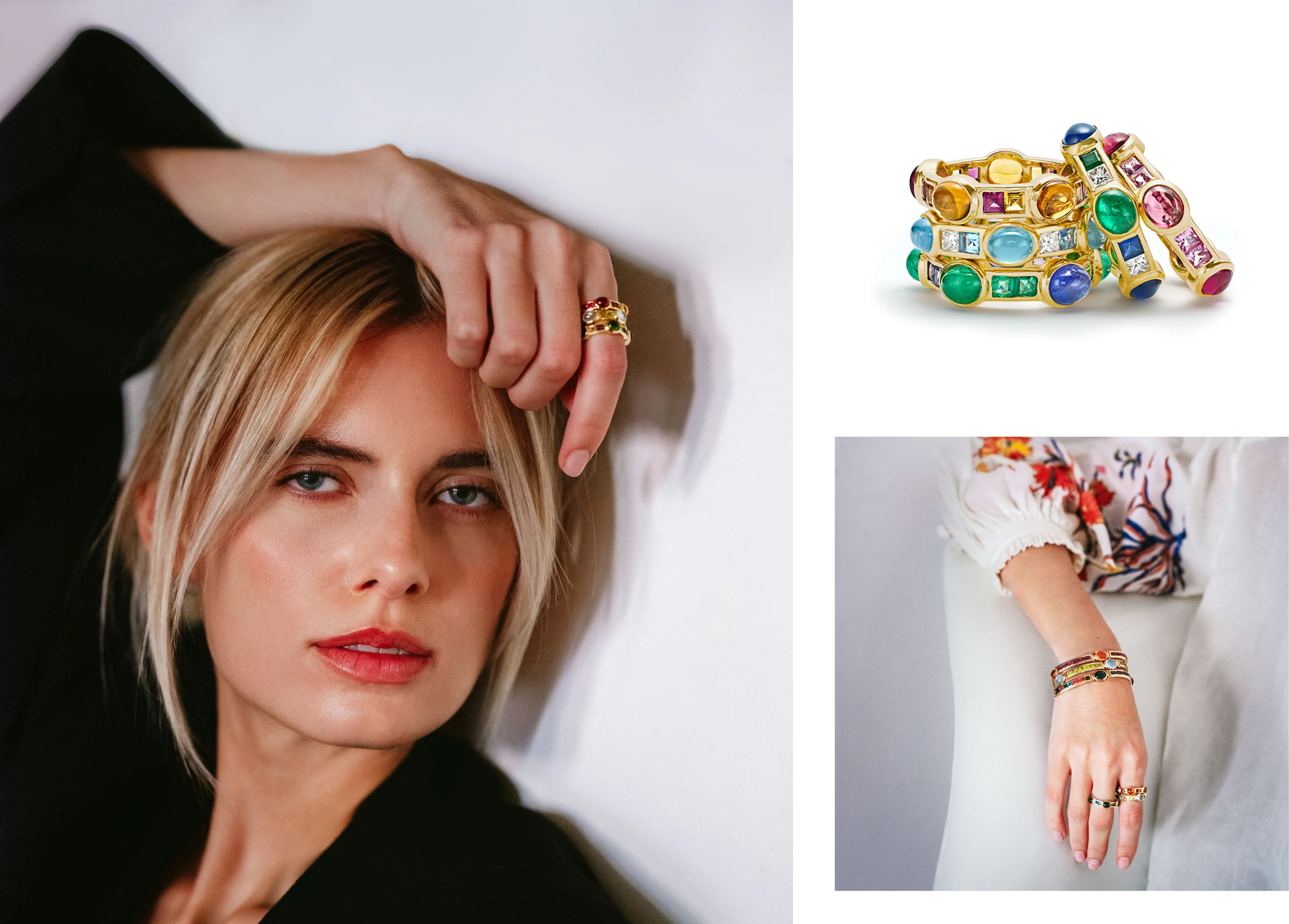Vibrant stacks in 18kt gold and vivid gemstones from Van Robot’s Van Stack collection – bold rings and bracelets designed to be mixed, matched, and worn your way.