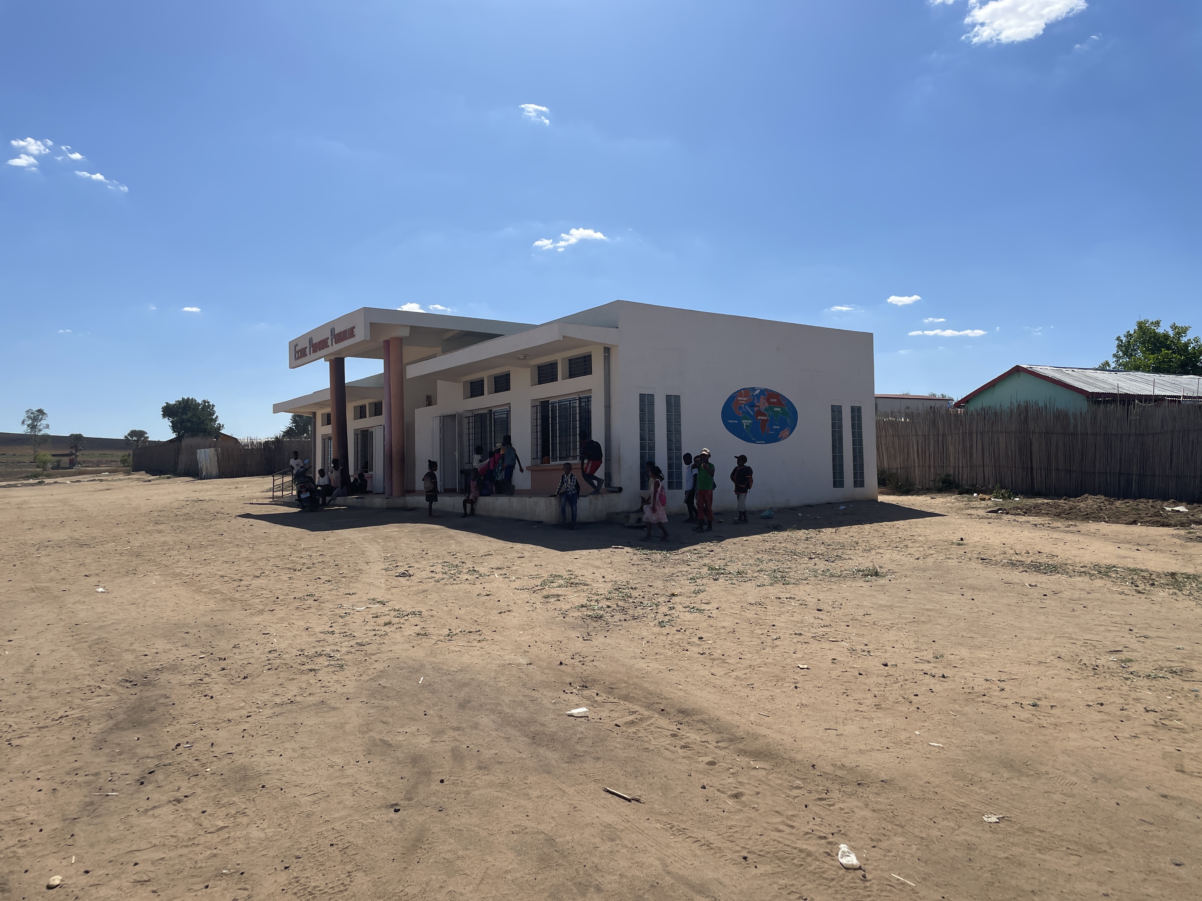 A completed school building in Ilakaka — the type of essential infrastructure Project Ilakaka is helping to expand