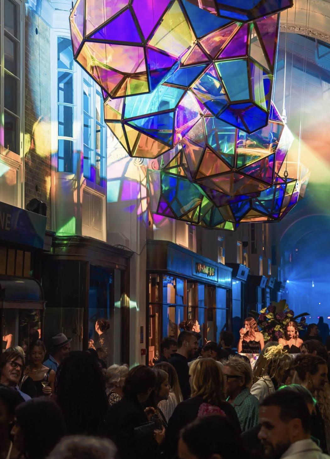 Opening night energy: light, colour, cocktails and a crowd as bold as the jewellery. Courtesy of @stephenwebsterjewellery on Instagram