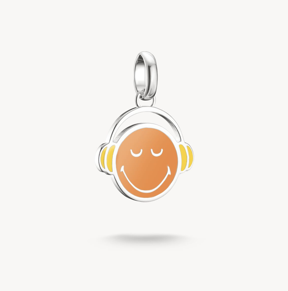 Silver SmileyWorld® Headphones Charm Pendant Connect