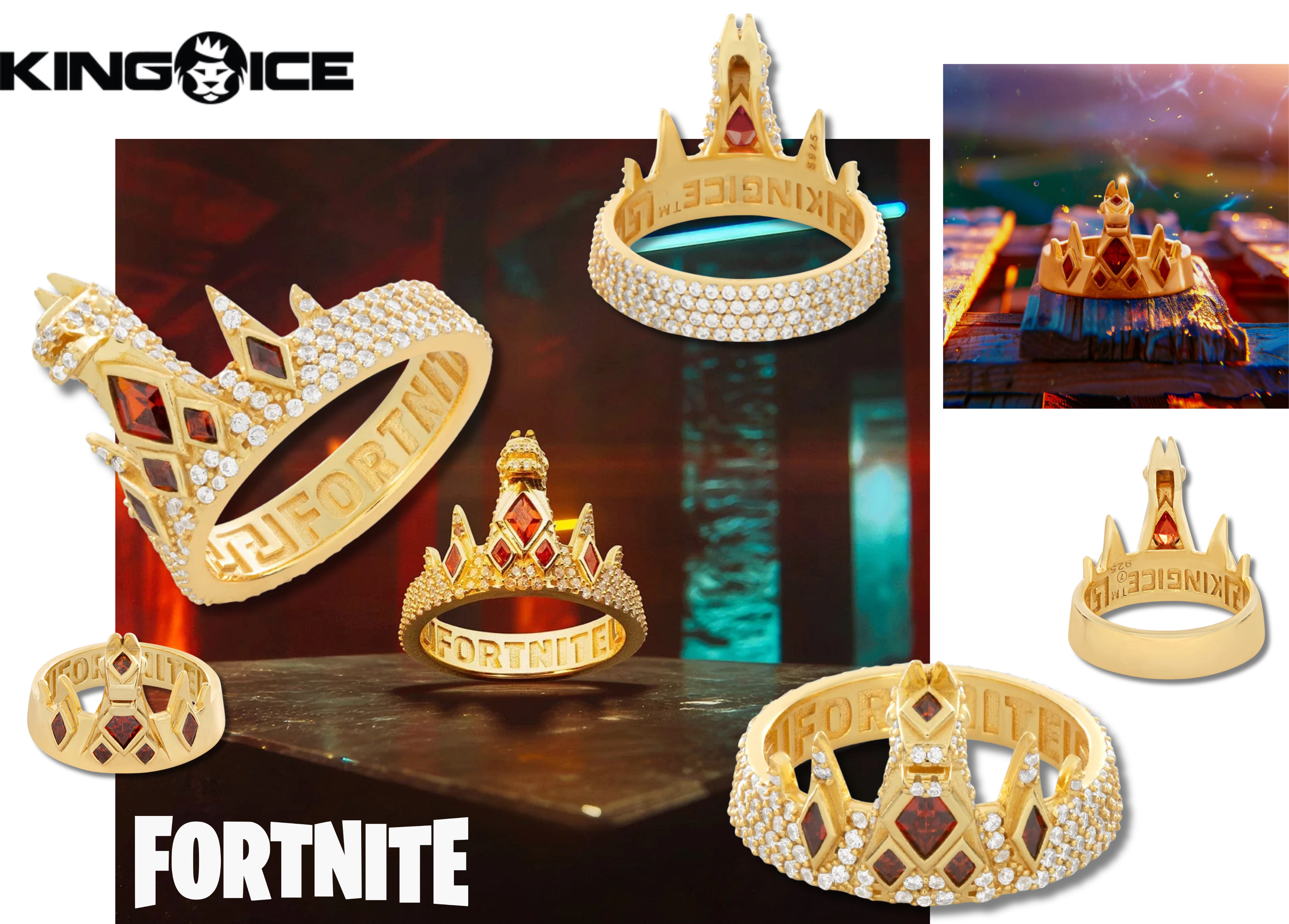 Fortnite x King Ice - Iced Victory Crown Ring