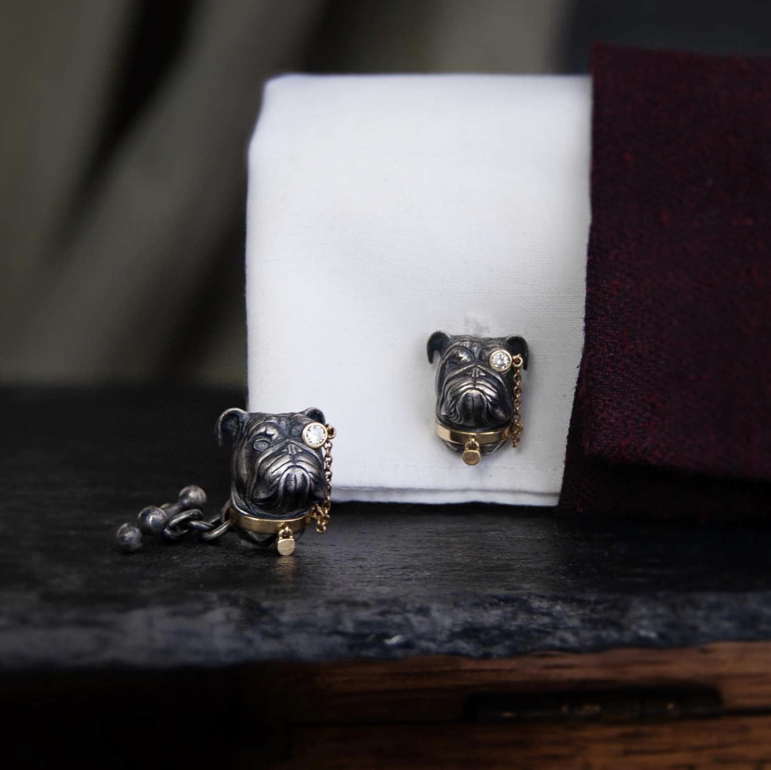 Bulldog Tiepin & Cufflink Set