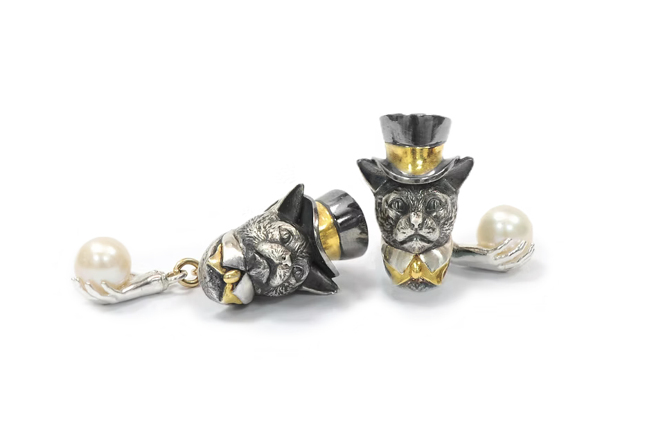 'The Baron' Cufflinks and Tiepin