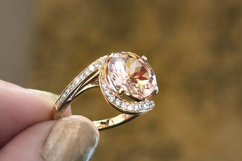 Swirl Morganite Ring