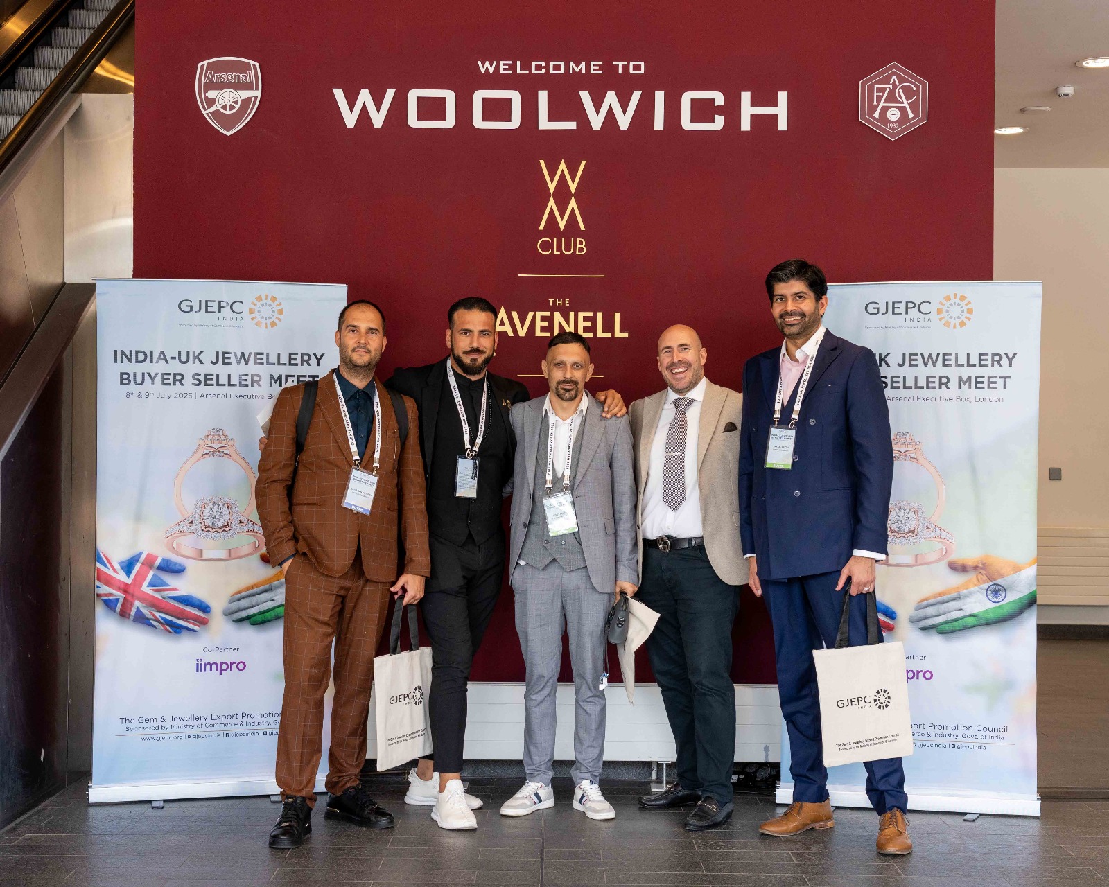 Guests arrive at the Emirates Stadium for the GJEPC India–UK Buyer‑Seller Meet, ready for two days of focused trade, conversation and connection