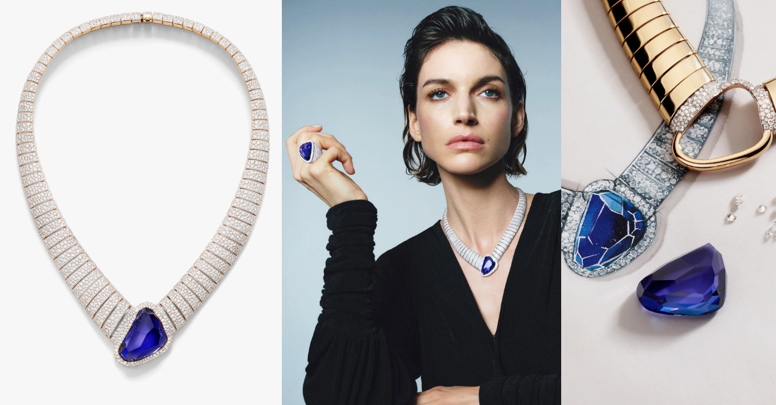 ASIMMETRICO TANZANITE PARURE