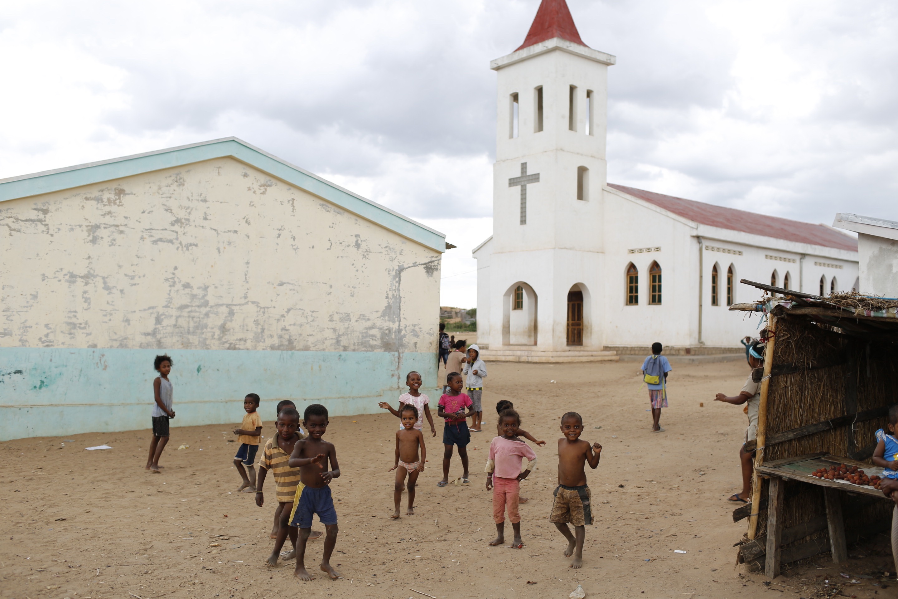 The school and church in Ambalafary