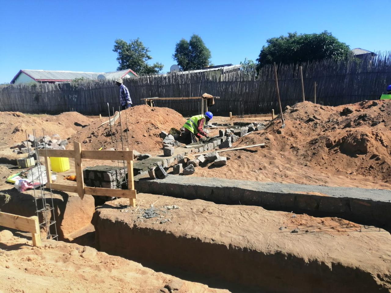 Breaking ground: Construction begins on the new 24x6m school building that will house three classrooms and new toilets