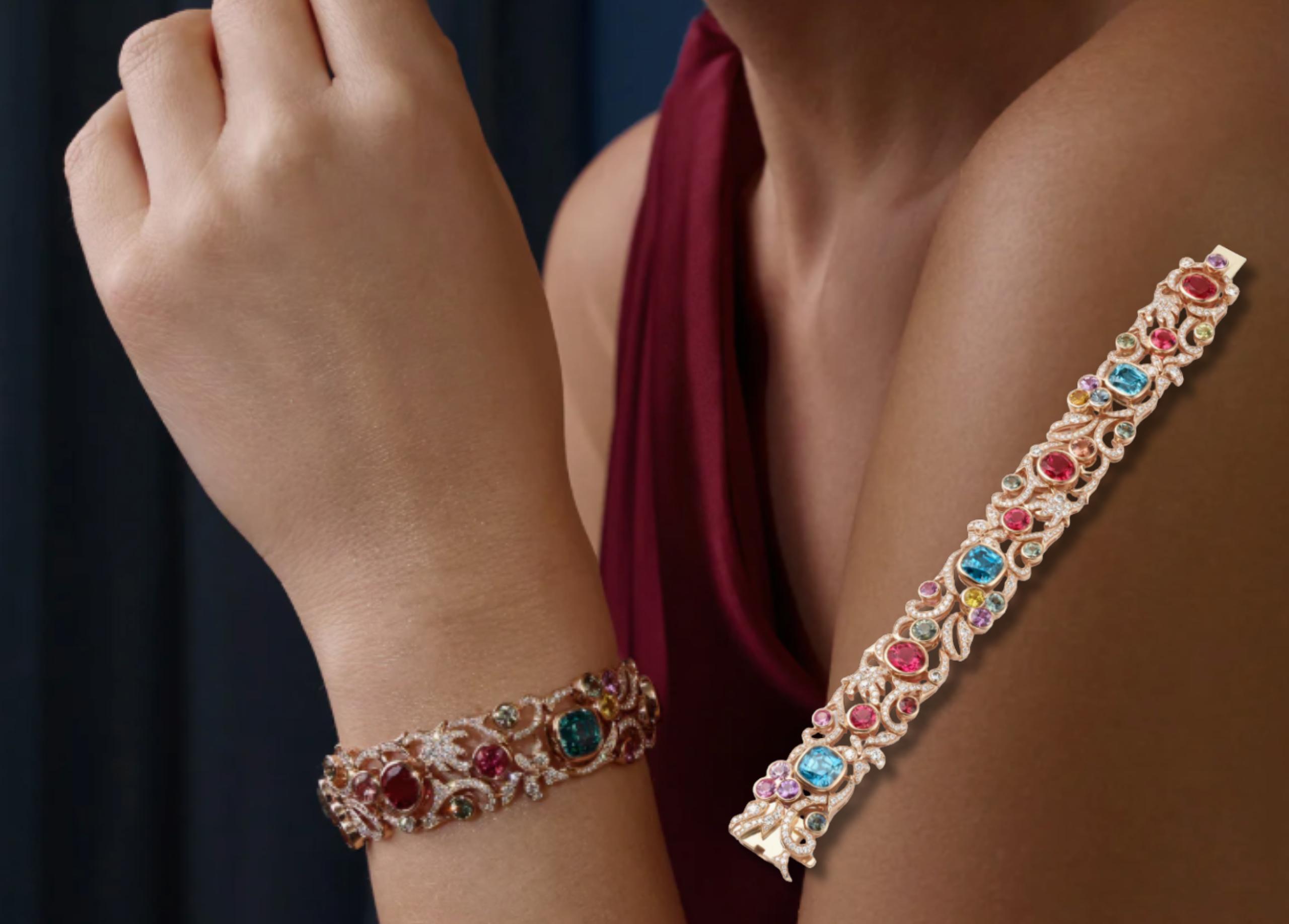 The Palace Collection Royal Damask Rose Gold Bracelet