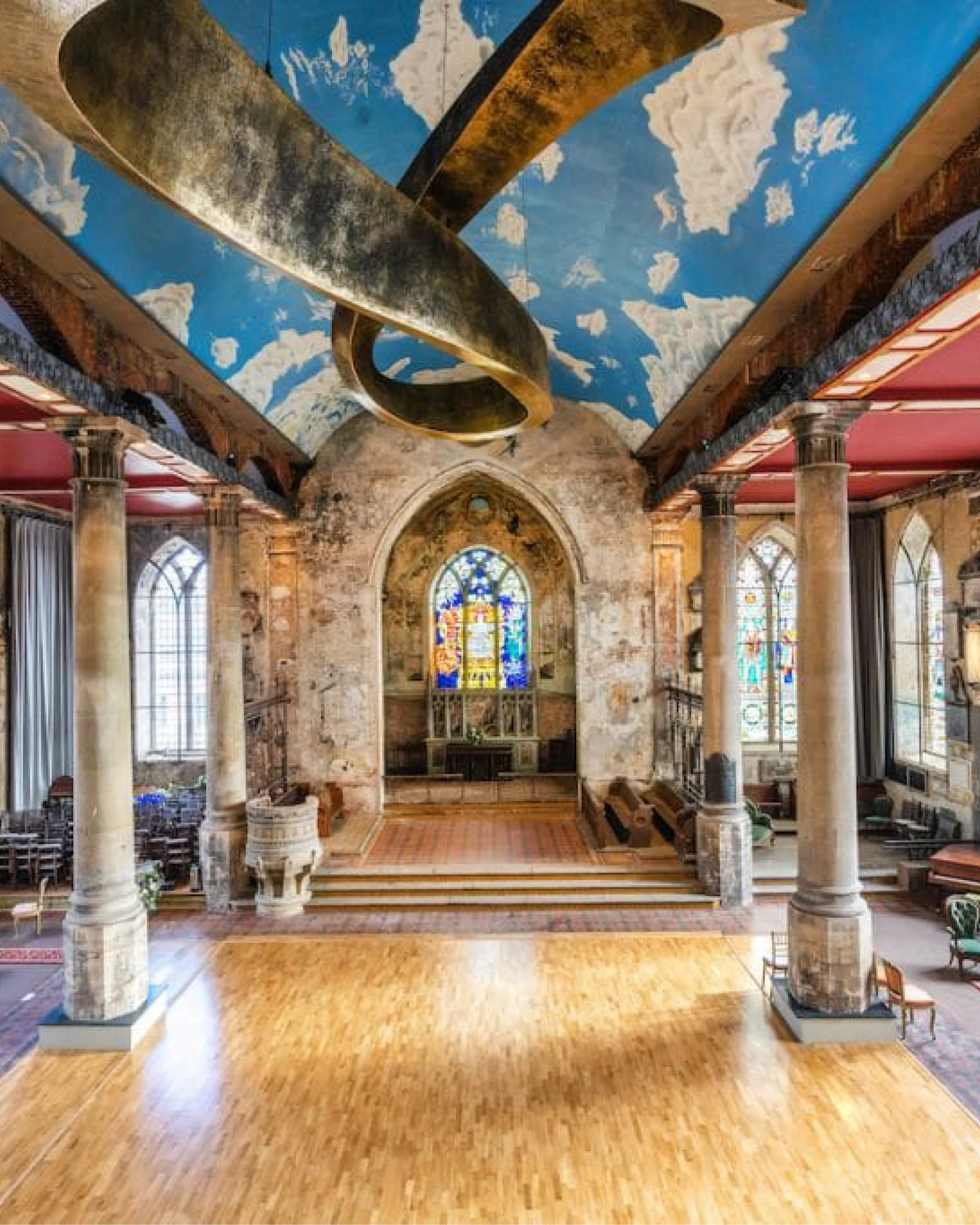 The Mount Without, Bristol — a deconsecrated church turned cultural venue, with vaulted ceilings, stained glass, and sweeping space for connection