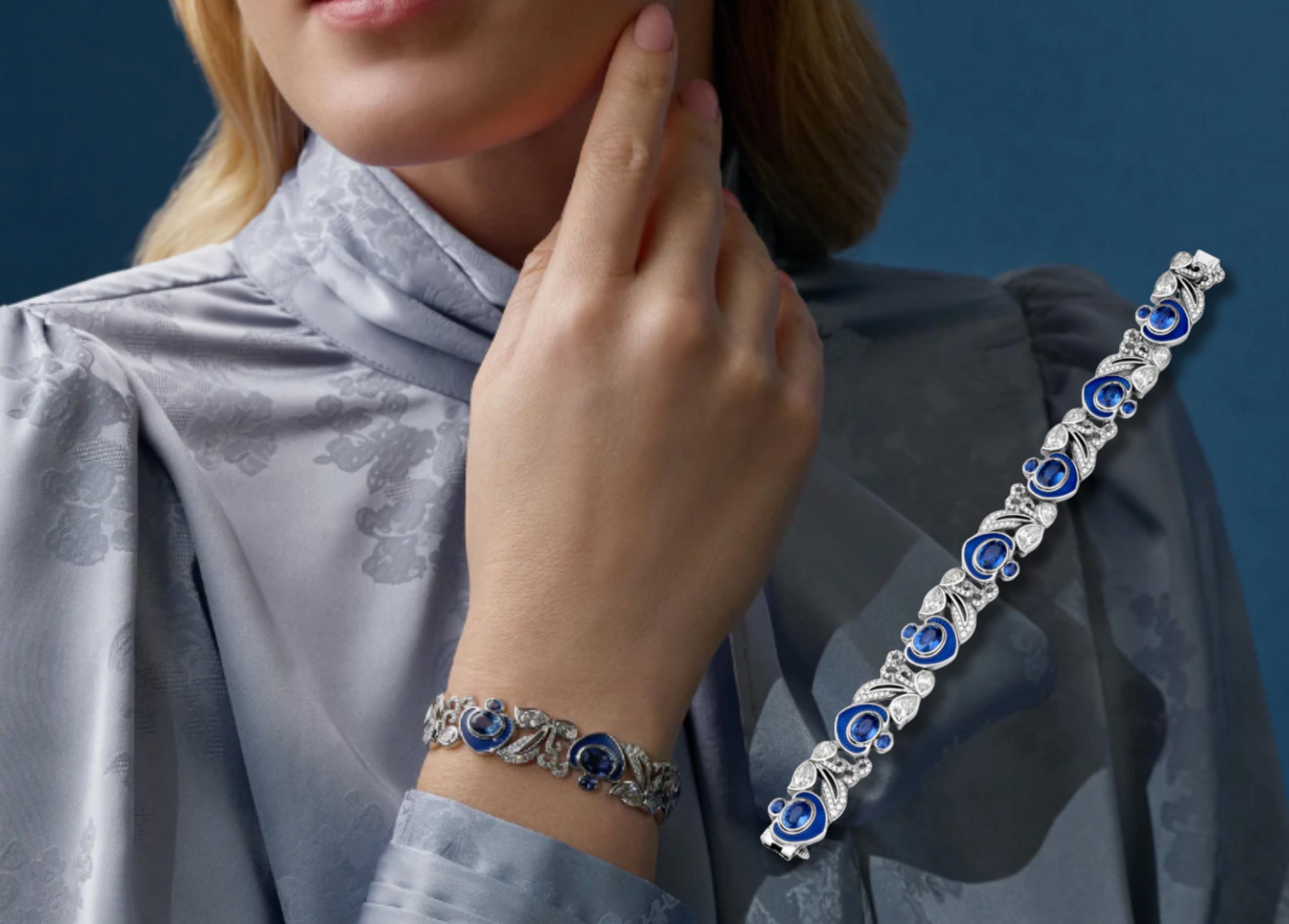 The Palace Collection Royal Porcelain Sapphire Bracelet