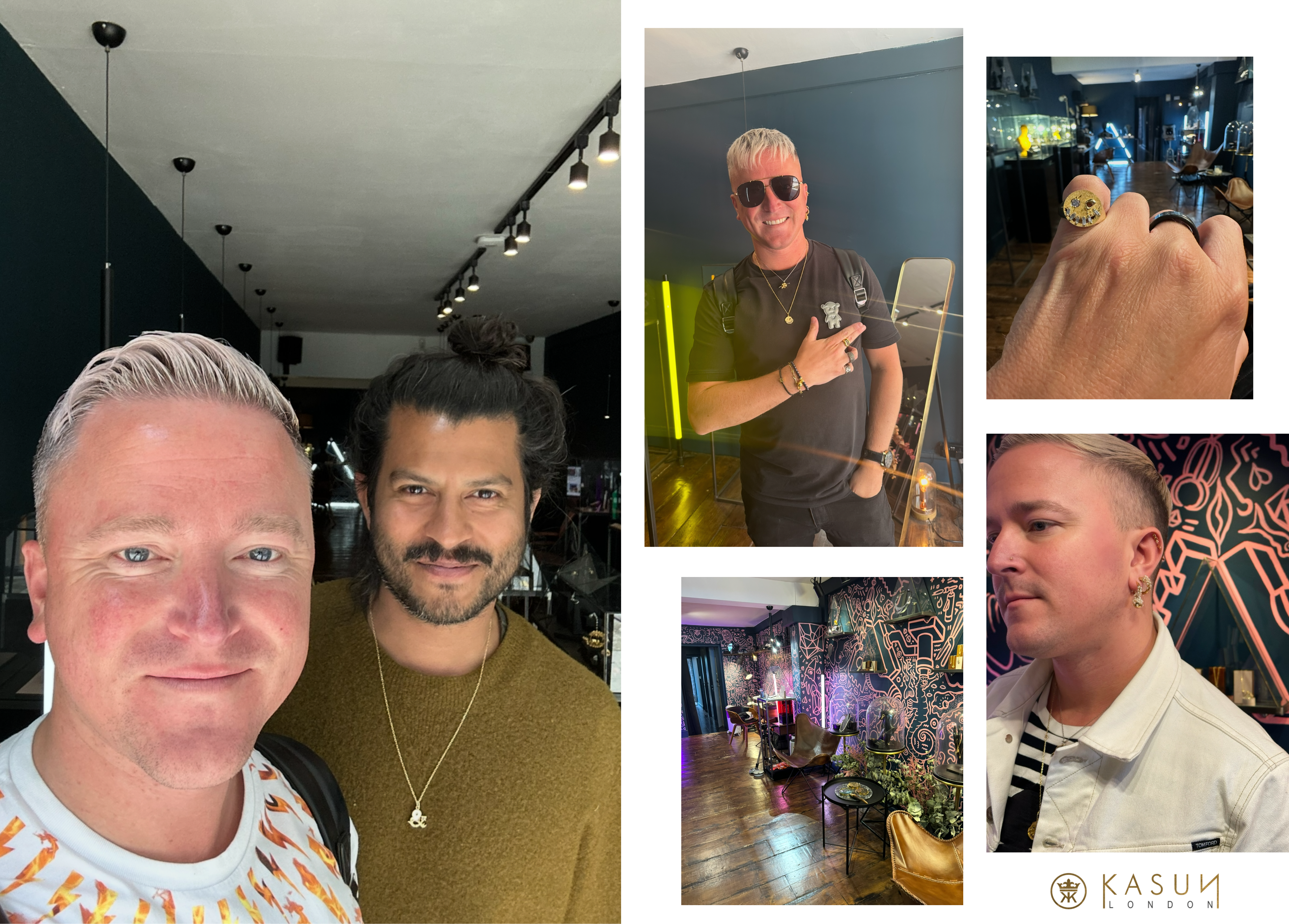 Kasun with The Jewels Club founder Andrew Martyniuk at the Kas & Ros store with some his favourite pieces
